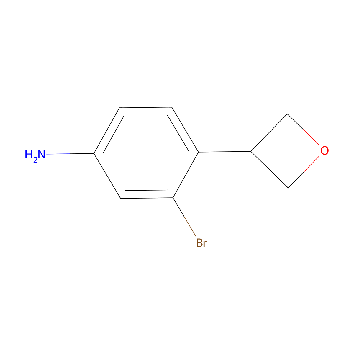 3-Bromo-4-(oxetan-3-yl)aniline molecular structure, CAS 2222935-70-6