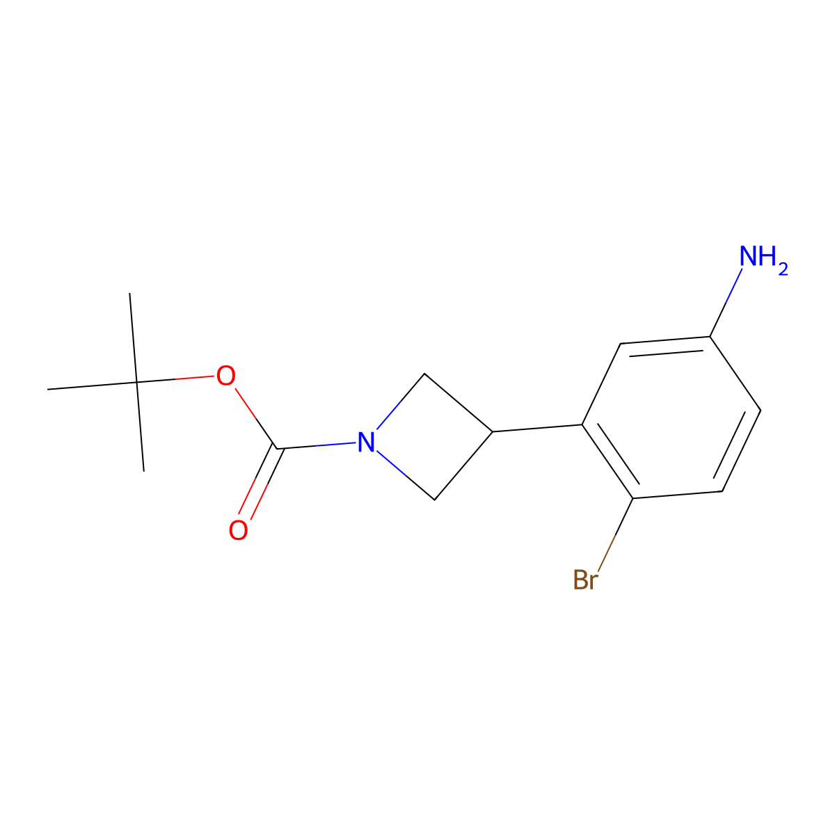 Tert-butyl 3-(5-amino-2-bromophenyl)azetidine-1-carboxylate molecular structure, CAS 2222935-74-0