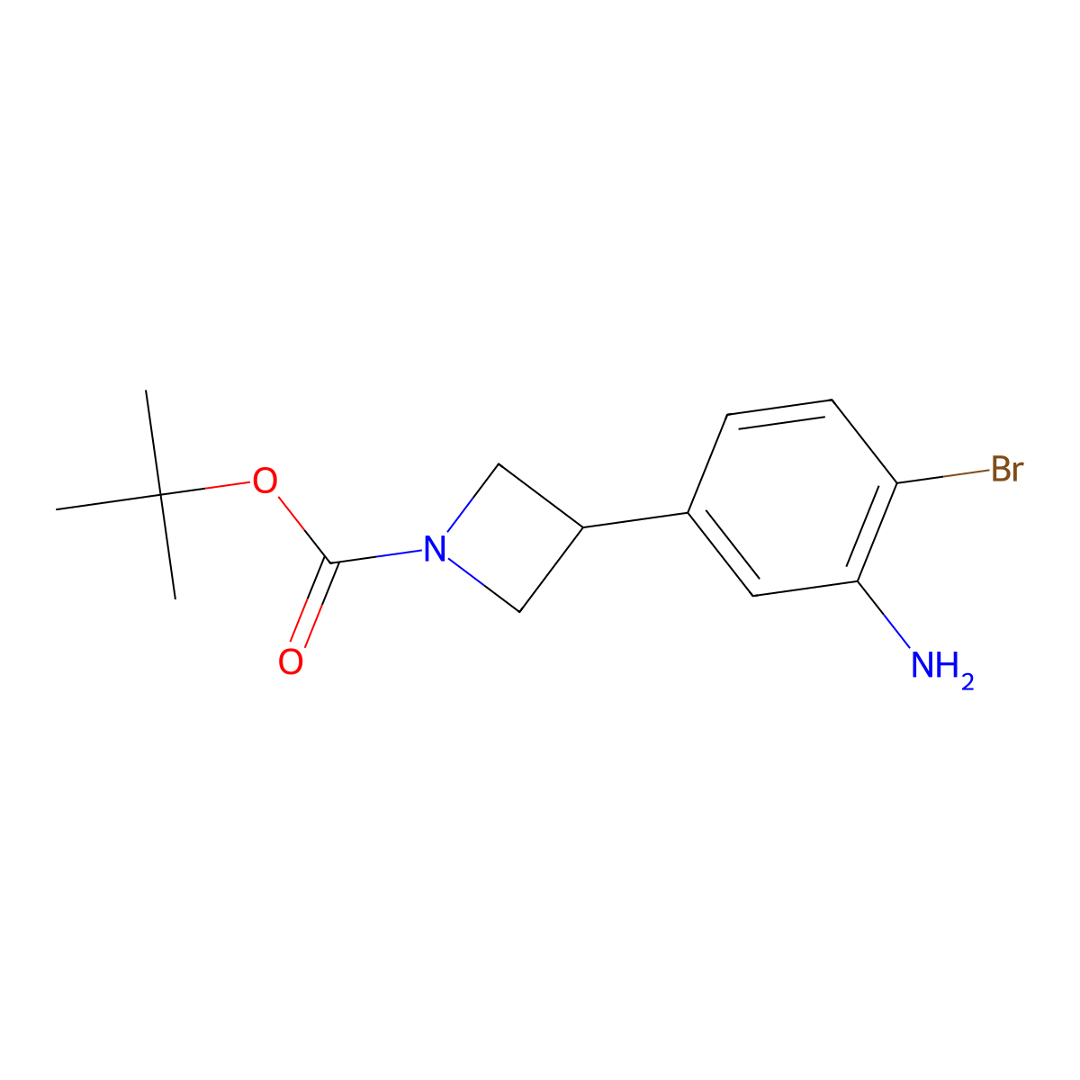 Tert-butyl 3-(3-amino-4-bromophenyl)azetidine-1-carboxylate molecular structure, CAS 2222935-75-1
