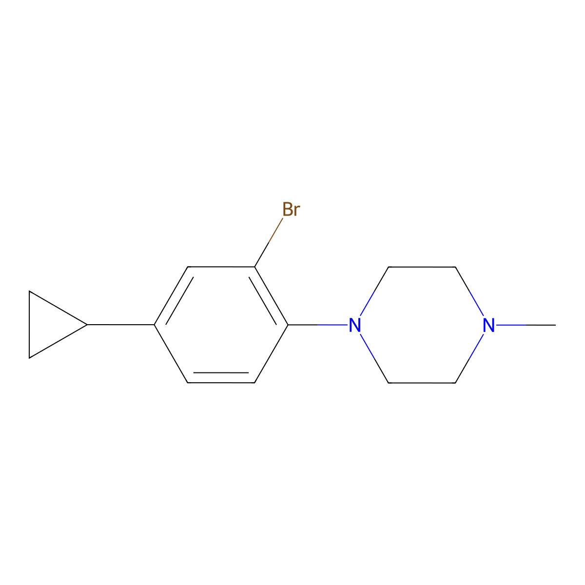 1-(2-Bromo-4-cyclopropylphenyl)-4-methylpiperazine molecular structure, CAS 2222935-76-2