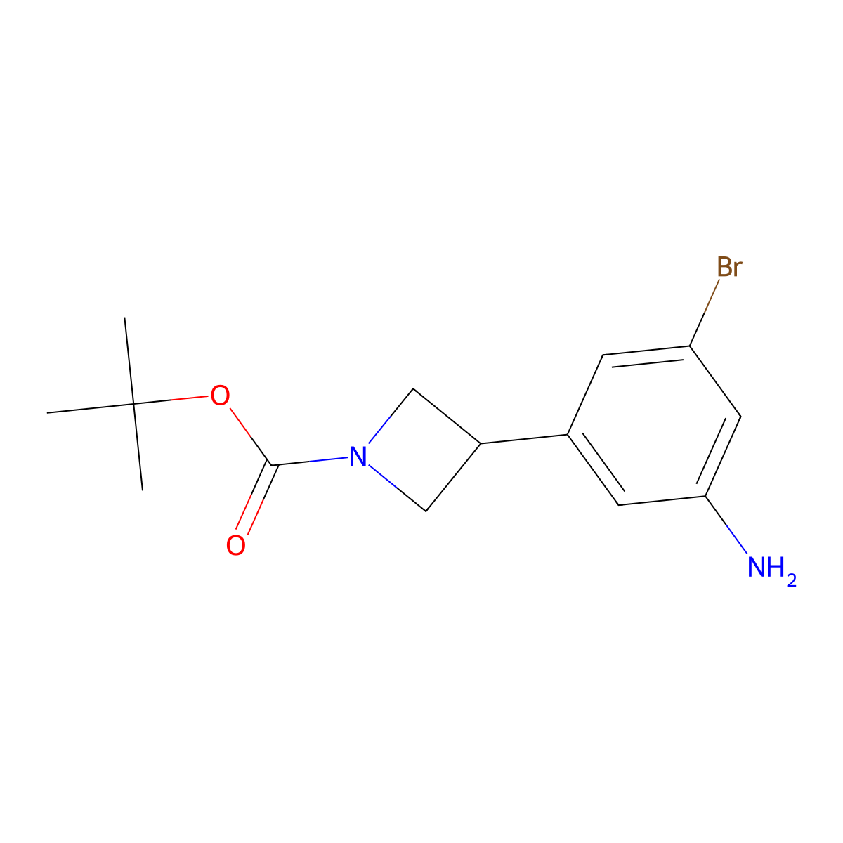 Tert-butyl 3-(3-amino-5-bromophenyl)azetidine-1-carboxylate molecular structure, CAS 2222937-15-5