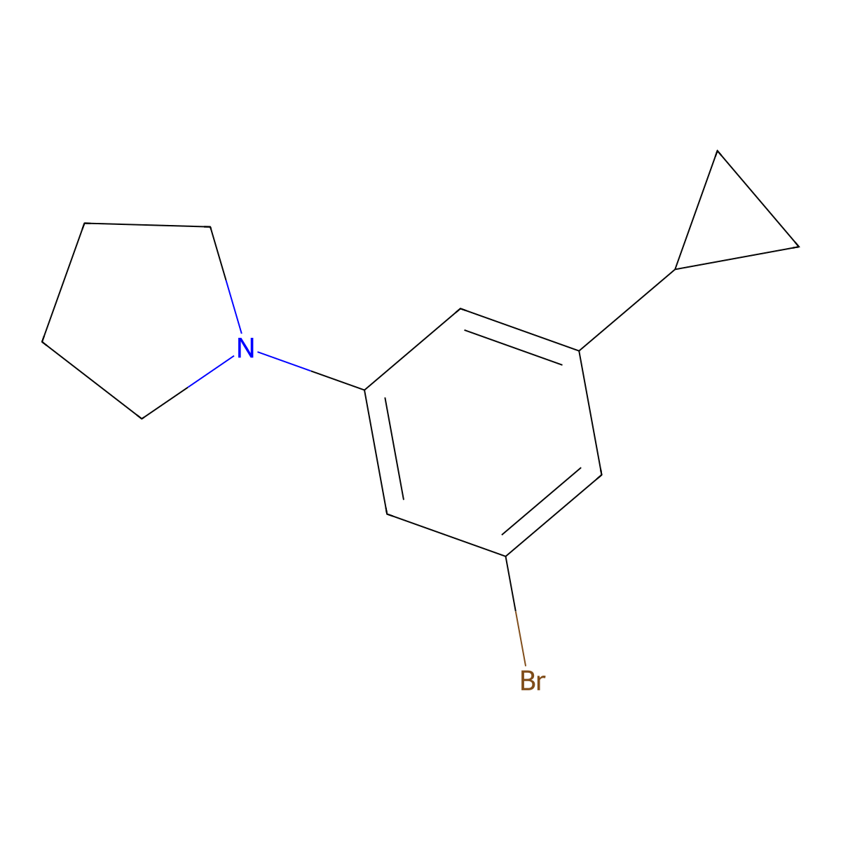 1-(3-Bromo-5-cyclopropylphenyl)pyrrolidine molecular structure, CAS 2222937-17-7