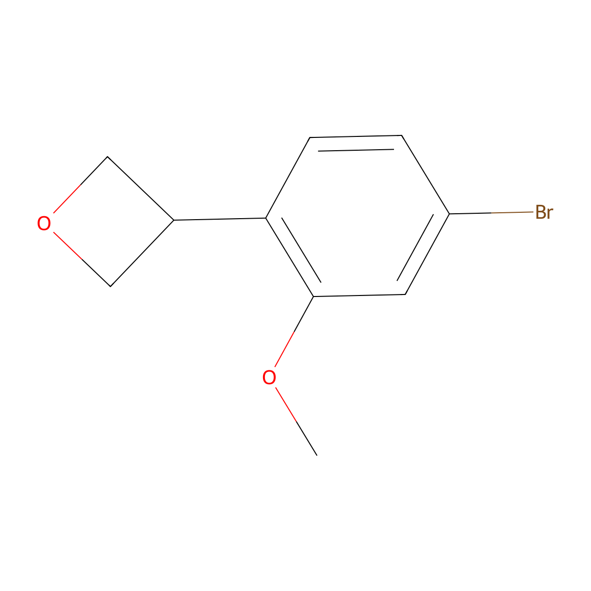 3-(4-Bromo-2-methoxyphenyl)oxetane molecular structure, CAS 2222937-24-6