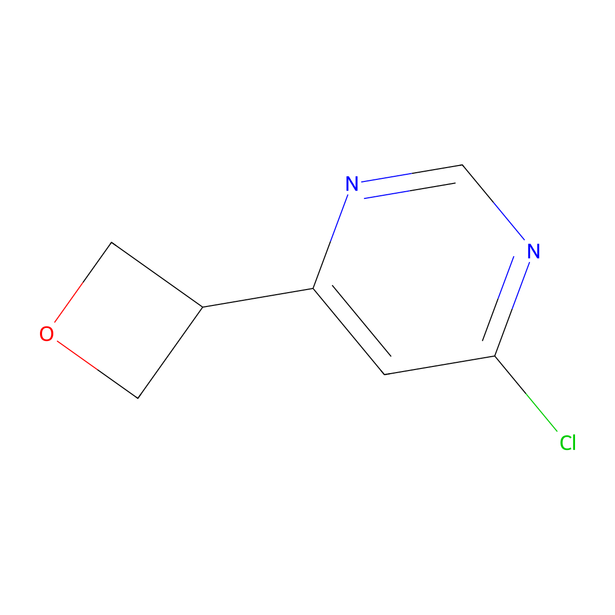 4-Chloro-6-(oxetan-3-yl)pyrimidine molecular structure, CAS 2222937-26-8