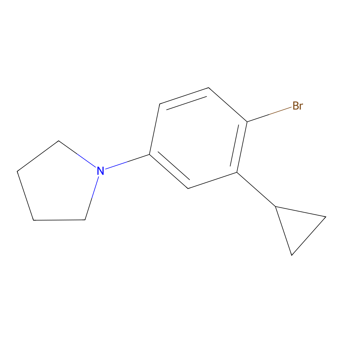 1-(4-Bromo-3-cyclopropylphenyl)pyrrolidine molecular structure, CAS 2222937-27-9