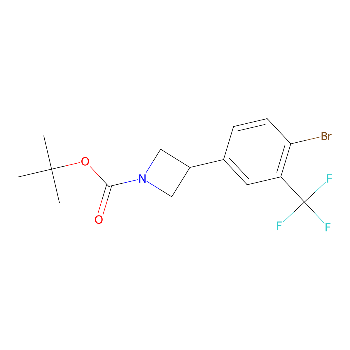 Tert-butyl 3-(4-bromo-3-(trifluoromethyl)phenyl)azetidine-1-carboxylate molecular structure, CAS 2222937-30-4