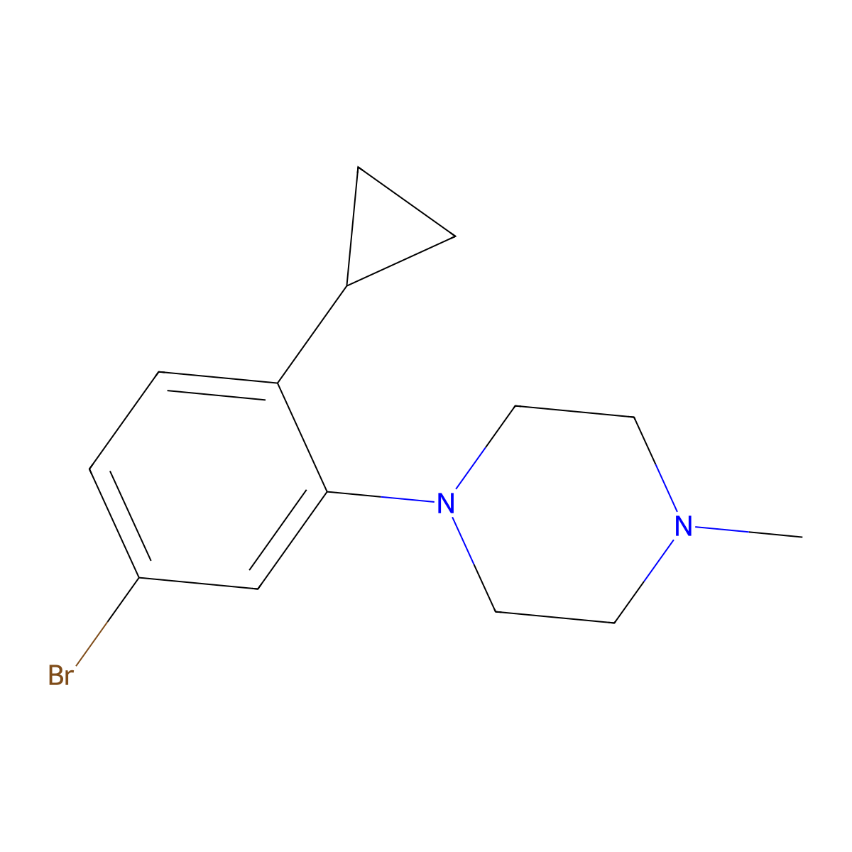 1-(5-Bromo-2-cyclopropylphenyl)-4-methylpiperazine molecular structure, CAS 2222937-32-6