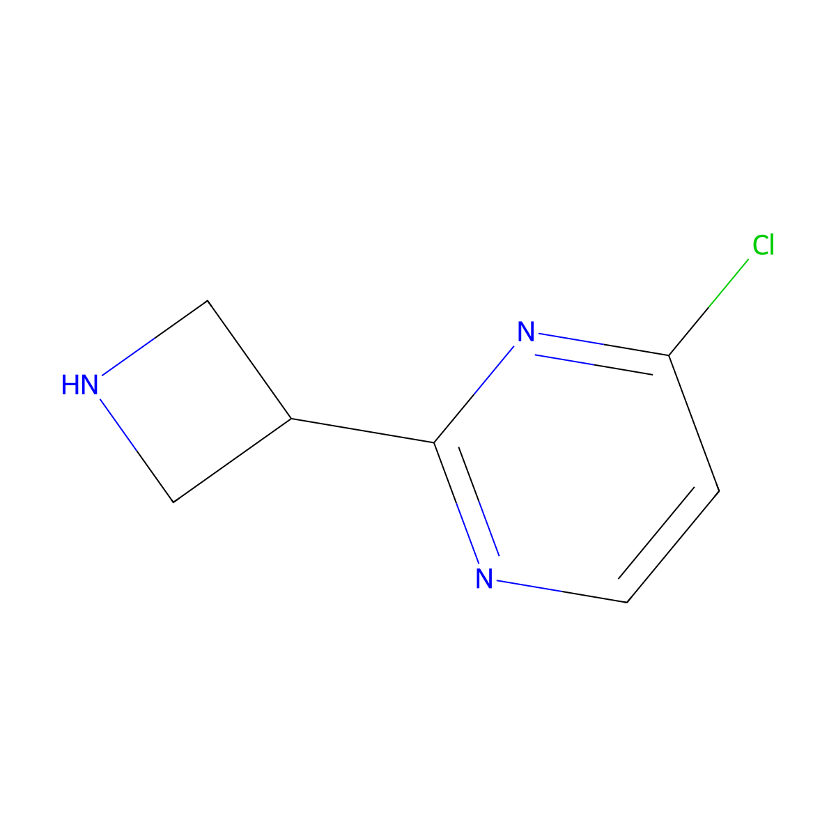 2-(Azetidin-3-yl)-4-chloropyrimidine molecular structure, CAS 2222937-40-6