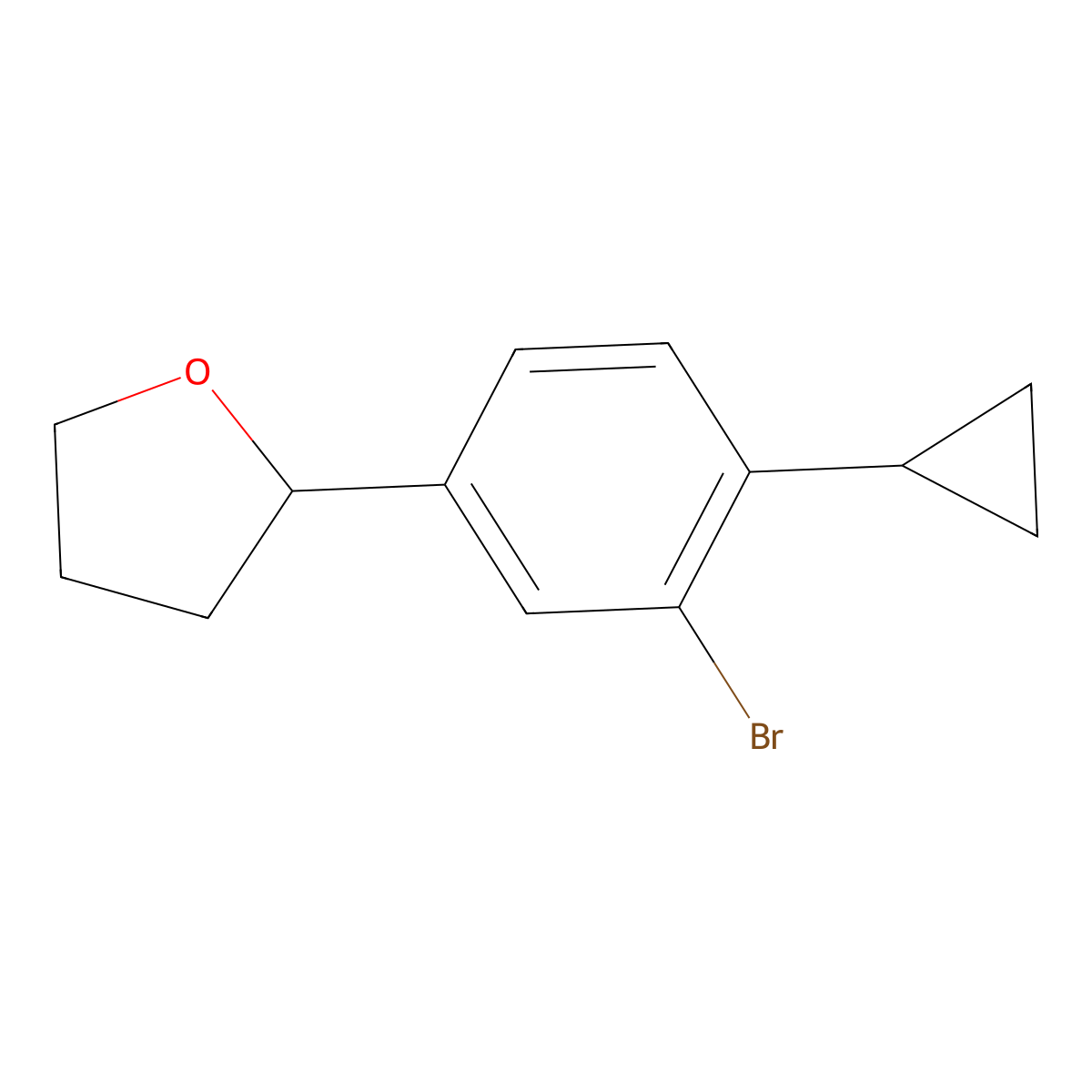 2-(3-Bromo-4-cyclopropylphenyl)tetrahydrofuran molecular structure, CAS 2222937-41-7