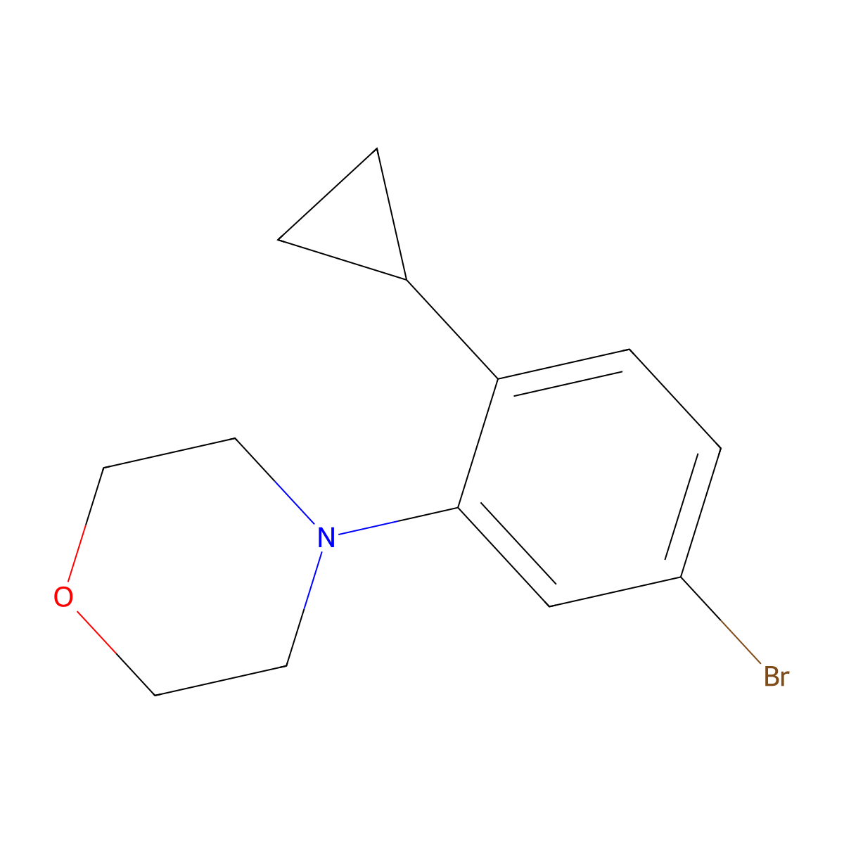 4-(5-Bromo-2-cyclopropylphenyl)morpholine molecular structure, CAS 2222937-44-0
