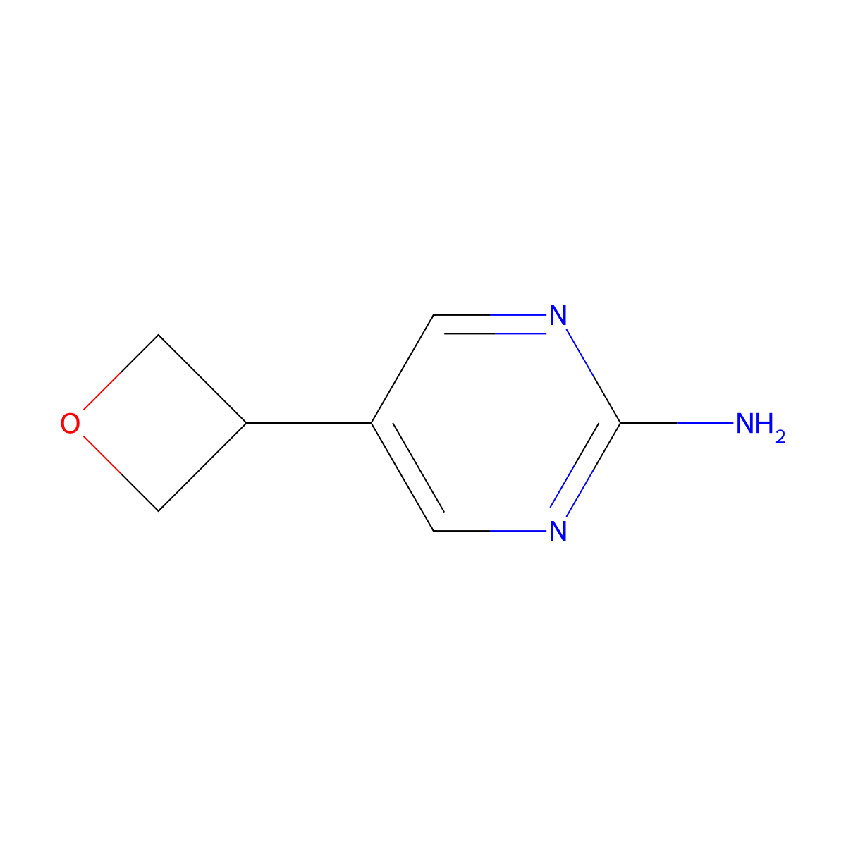 5-(Oxetan-3-yl)pyrimidin-2-amine molecular structure, CAS 2222937-61-1