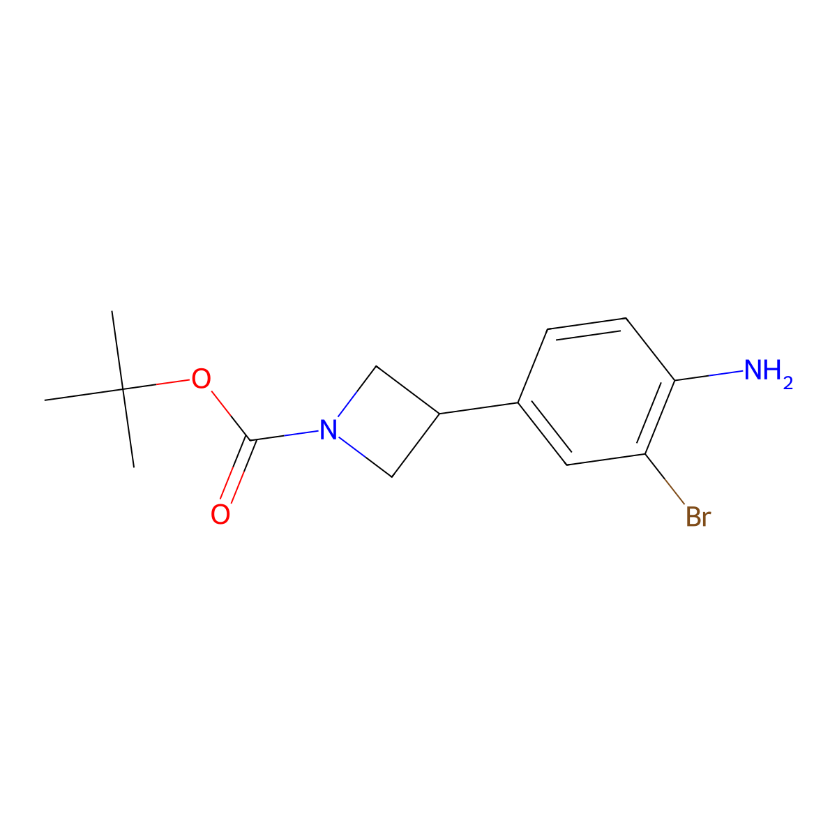 Tert-butyl 3-(4-amino-3-bromophenyl)azetidine-1-carboxylate molecular structure, CAS 2222937-67-7