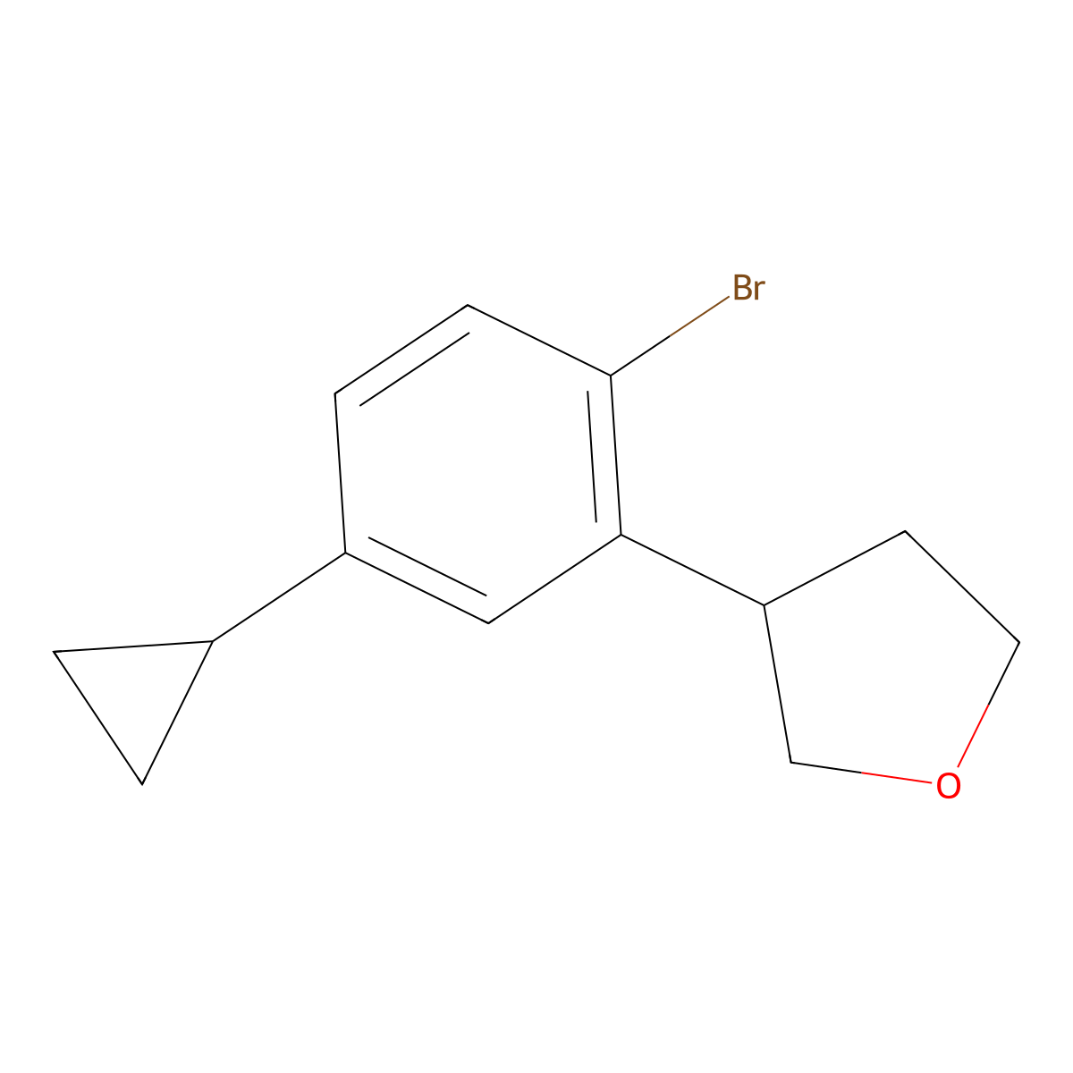 3-(2-Bromo-5-cyclopropylphenyl)tetrahydrofuran molecular structure, CAS 2222937-75-7