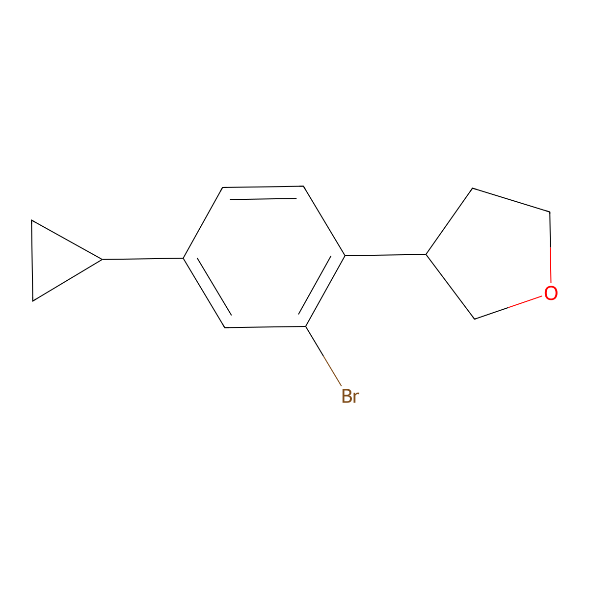 3-(2-Bromo-4-cyclopropylphenyl)tetrahydrofuran molecular structure, CAS 2222937-77-9