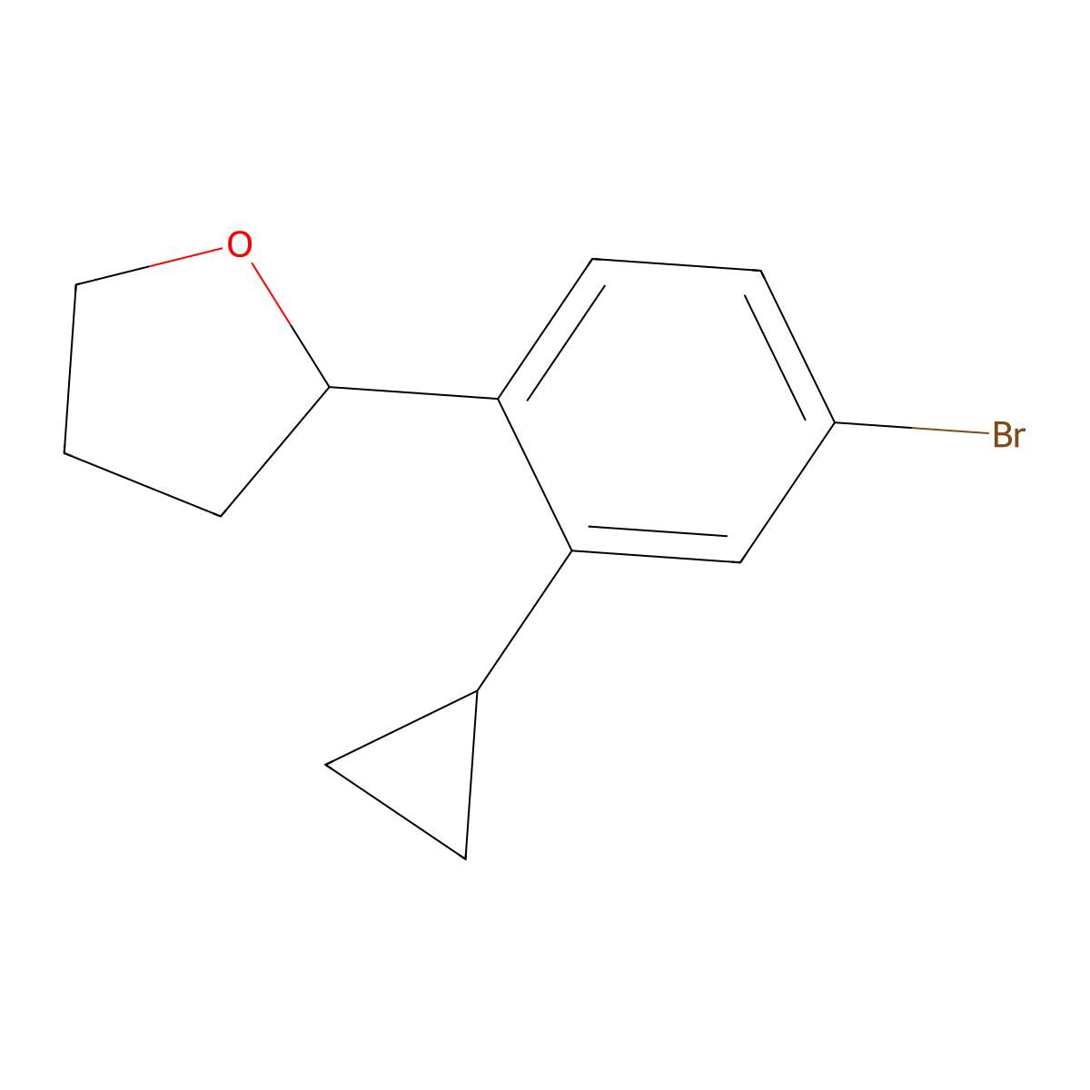 2-(4-Bromo-2-cyclopropylphenyl)tetrahydrofuran molecular structure, CAS 2222937-78-0