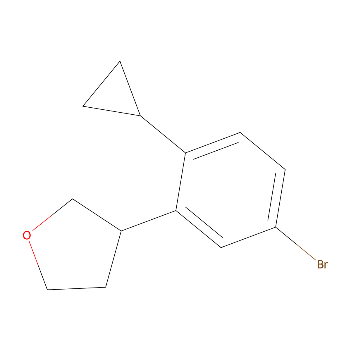 3-(5-Bromo-2-cyclopropylphenyl)tetrahydrofuran molecular structure, CAS 2222937-79-1