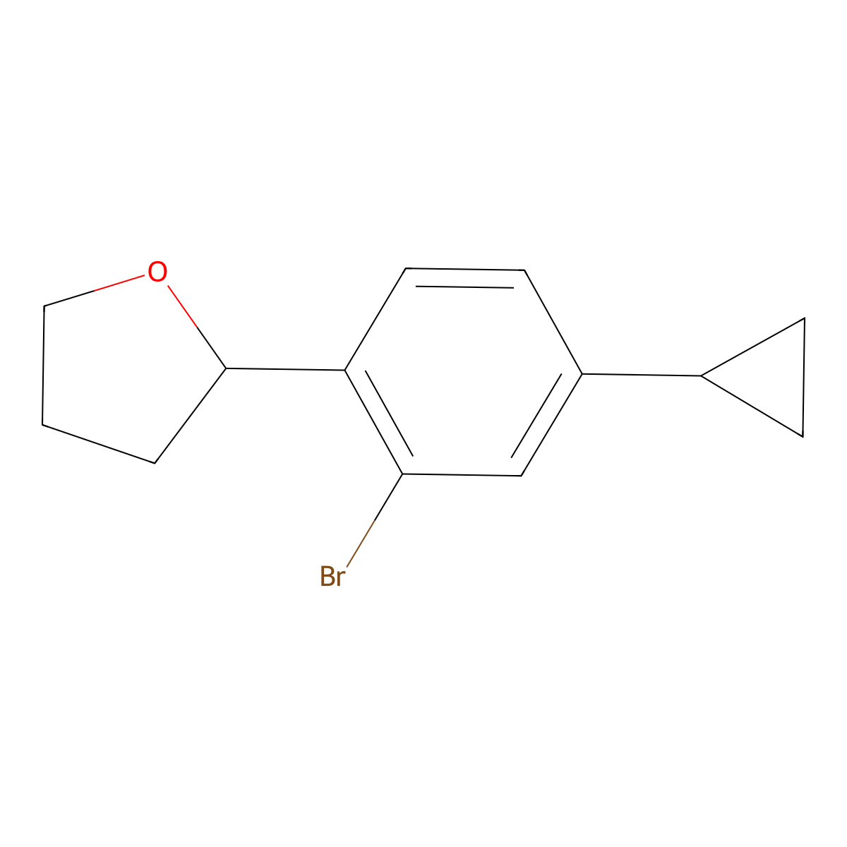 2-(2-Bromo-4-cyclopropylphenyl)tetrahydrofuran molecular structure, CAS 2222937-81-5