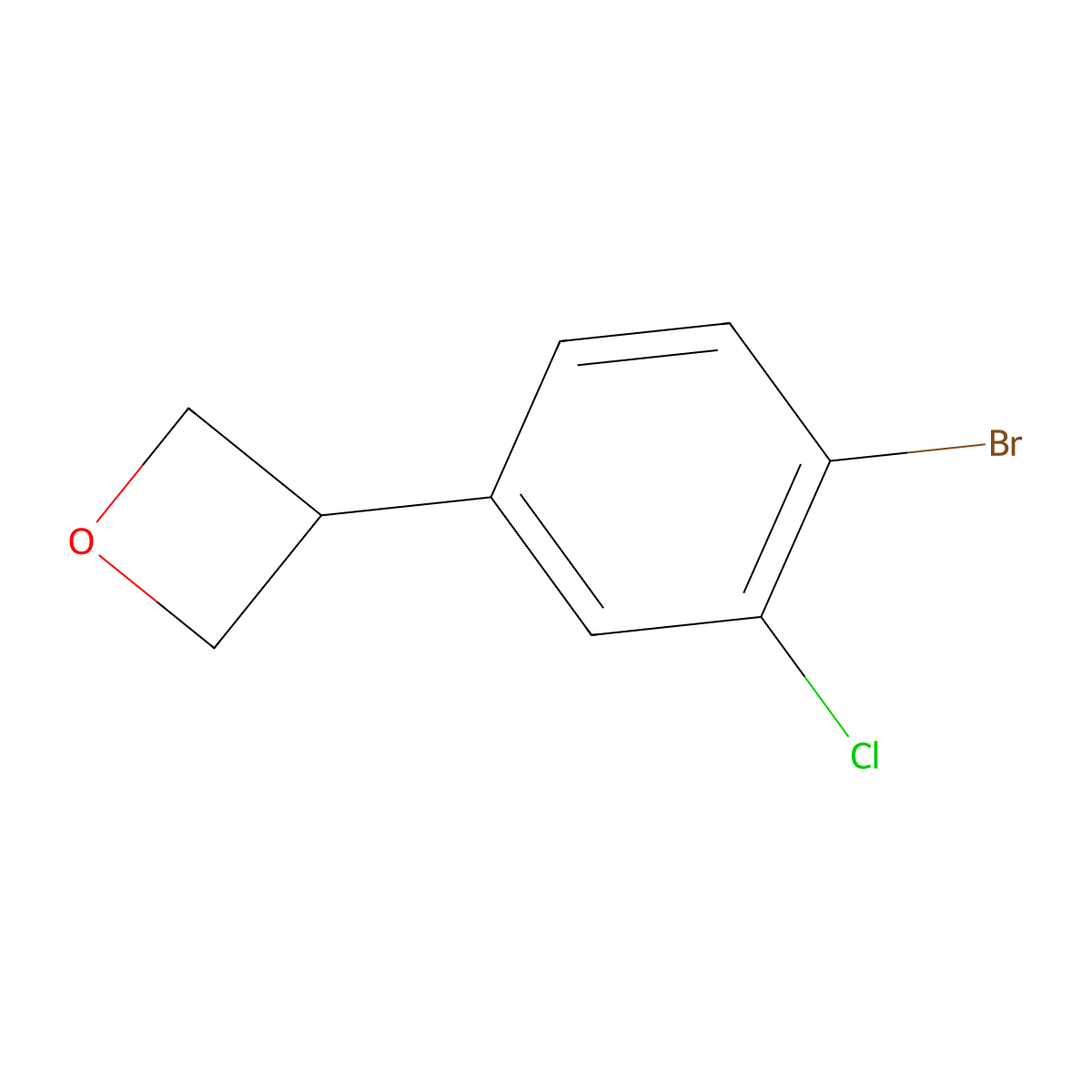 3-(4-Bromo-3-chlorophenyl)oxetane molecular structure, CAS 2222937-83-7