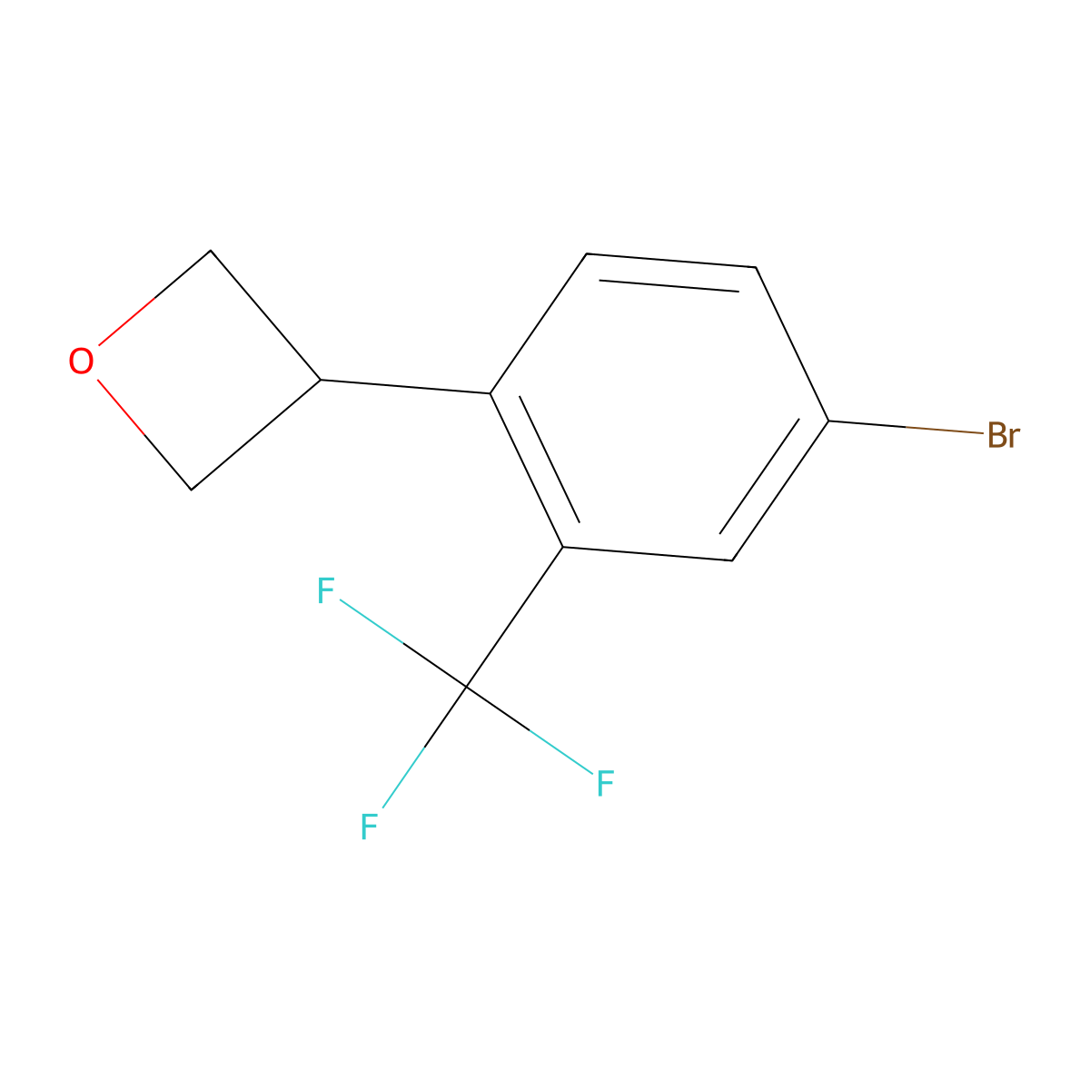 3-(4-Bromo-2-(trifluoromethyl)phenyl)oxetane molecular structure, CAS 2222937-85-9