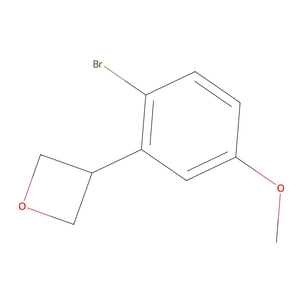 3-(2-Bromo-5-methoxyphenyl)oxetane molecular structure, CAS 2222937-86-0