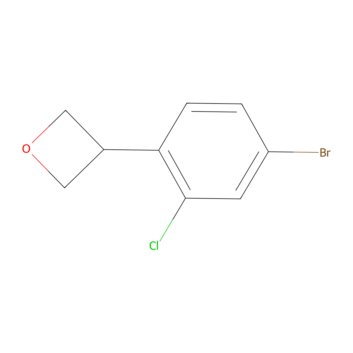 3-(4-Bromo-2-chlorophenyl)oxetane molecular structure, CAS 2222937-88-2