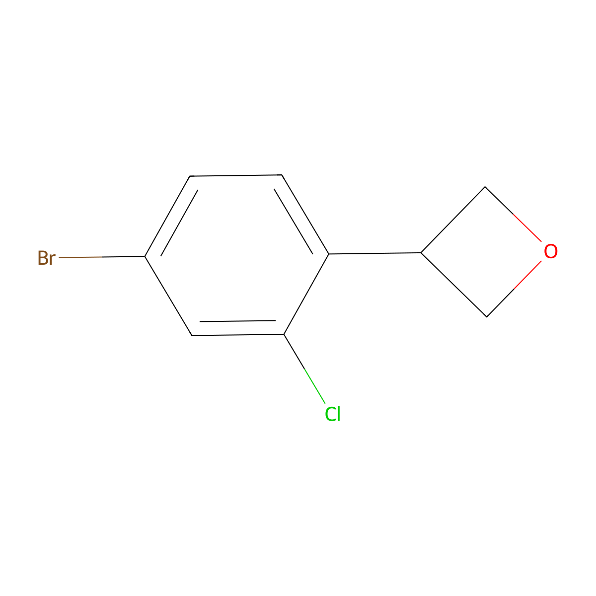 3-(4-Bromo-2-chlorophenyl)oxetane molecular structure, CAS 2222937-88-2