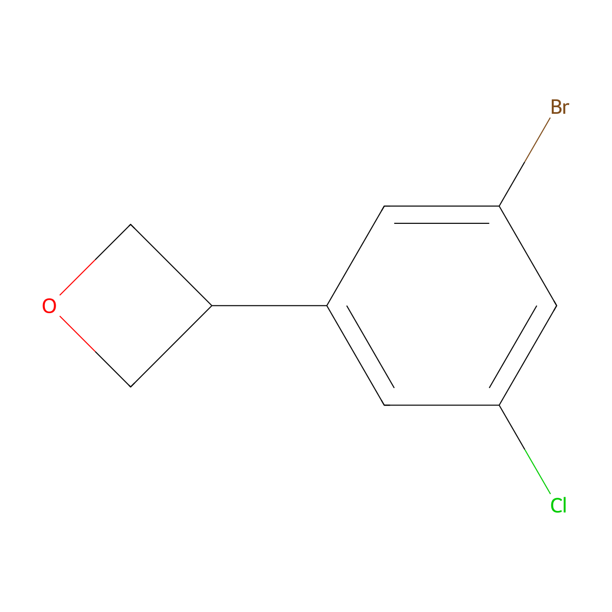 3-(3-Bromo-5-chlorophenyl)oxetane molecular structure, CAS 2222937-92-8