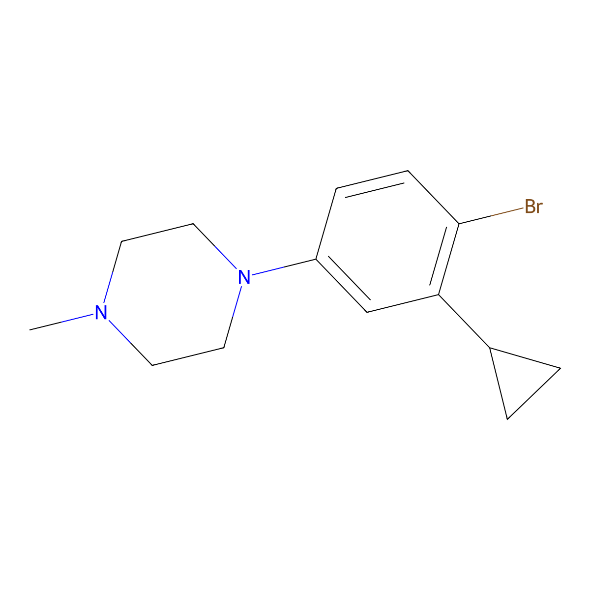 1-(4-Bromo-3-cyclopropylphenyl)-4-methylpiperazine molecular structure, CAS 2222937-93-9