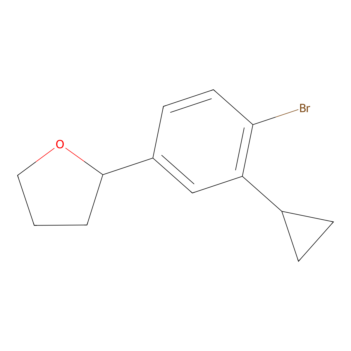 2-(4-Bromo-3-cyclopropylphenyl)tetrahydrofuran molecular structure, CAS 2222937-97-3