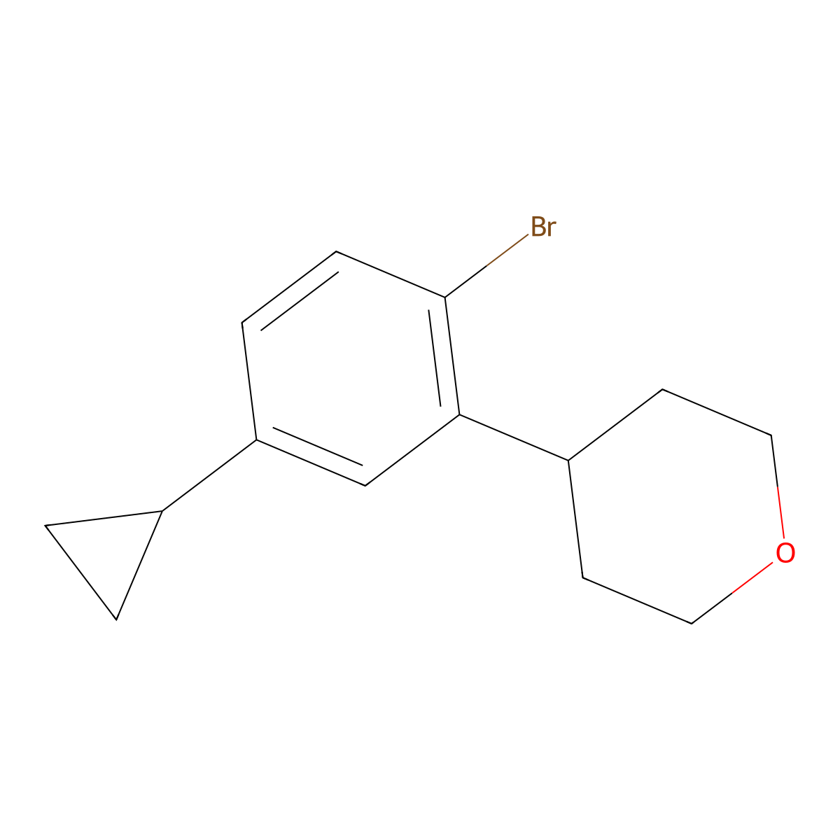 4-(2-Bromo-5-cyclopropylphenyl)tetrahydro-2h-pyran molecular structure, CAS 2222937-98-4