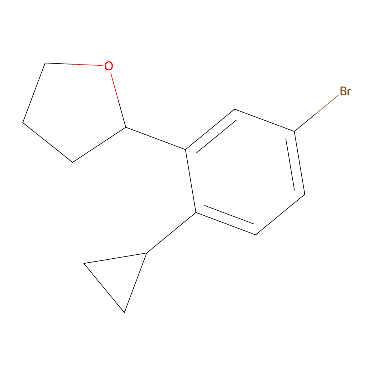 2-(5-Bromo-2-cyclopropylphenyl)tetrahydrofuran molecular structure, CAS 2222937-99-5