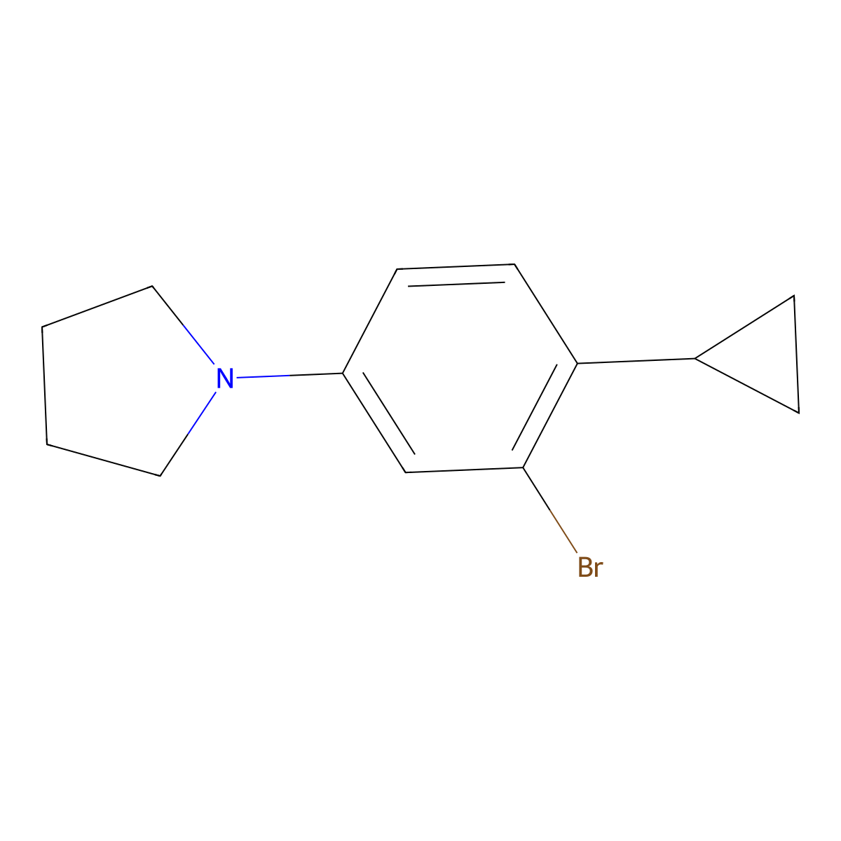 1-(3-Bromo-4-cyclopropylphenyl)pyrrolidine molecular structure, CAS 2222938-01-2