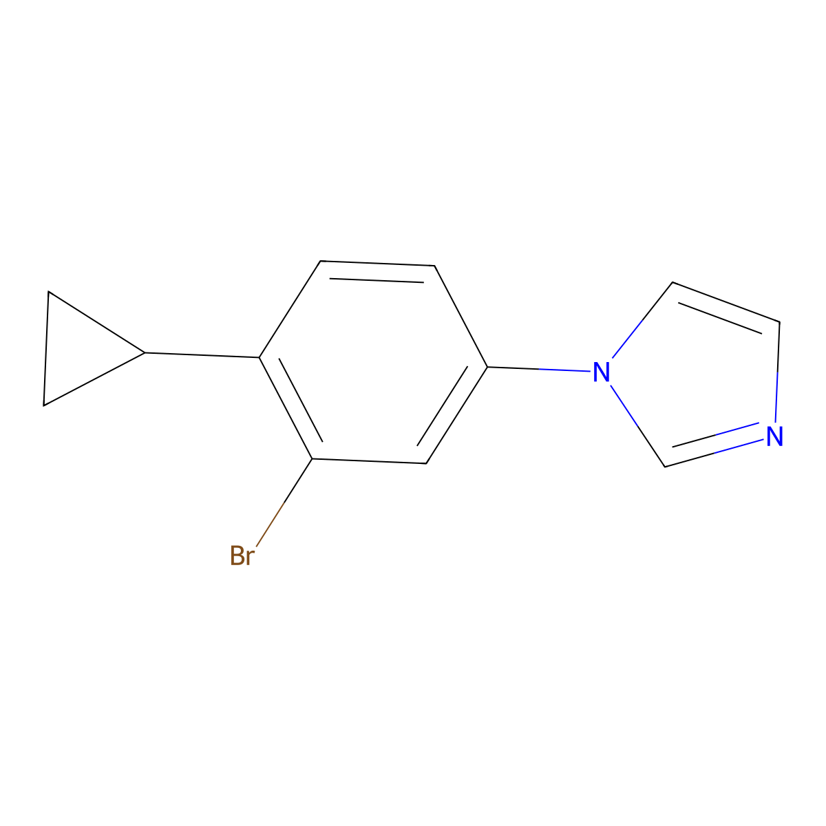 1-(3-bromo-4-cyclopropylphenyl)-1H-imidazole molecular structure, CAS 2222938-02-3