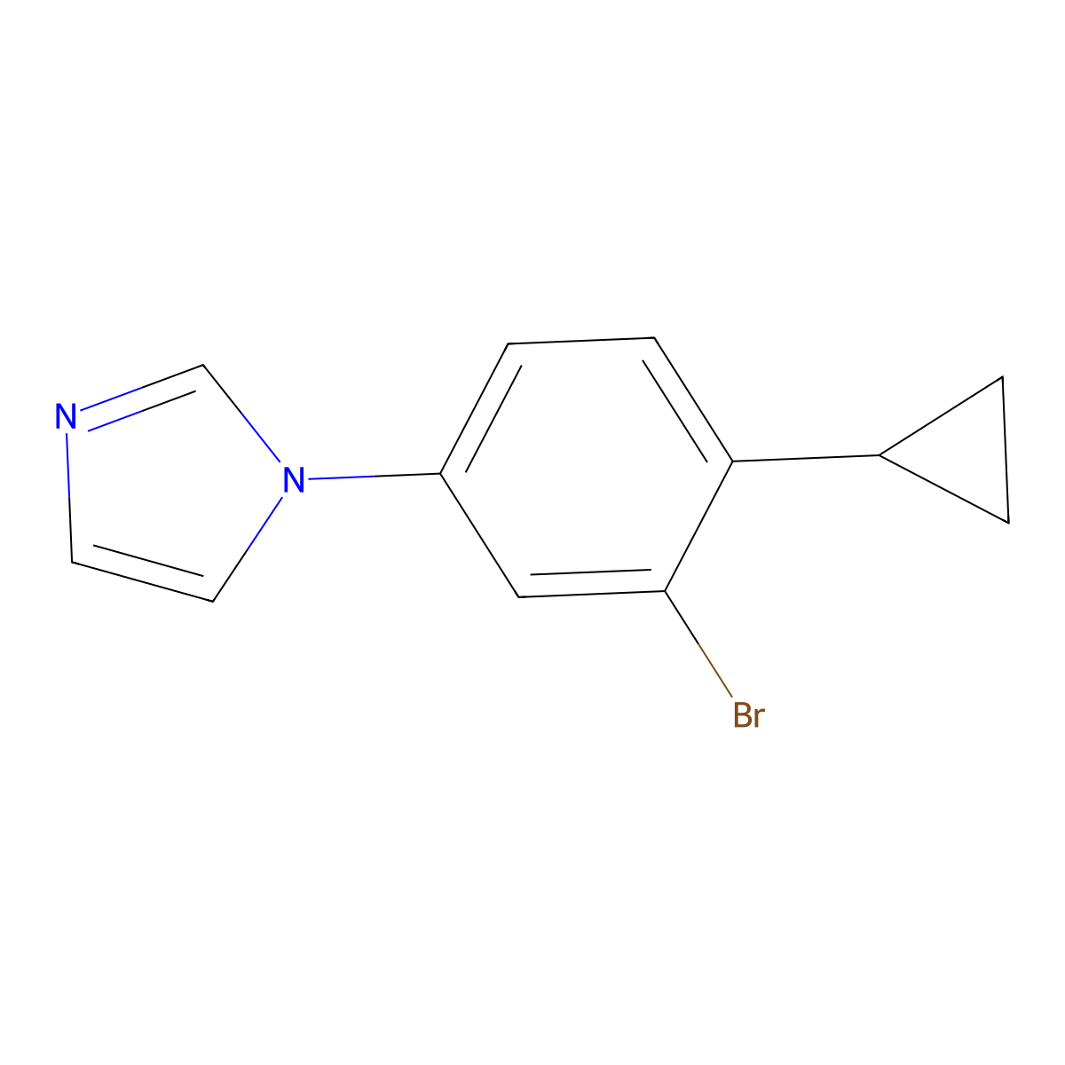 1-(3-bromo-4-cyclopropylphenyl)-1H-imidazole molecular structure, CAS 2222938-02-3