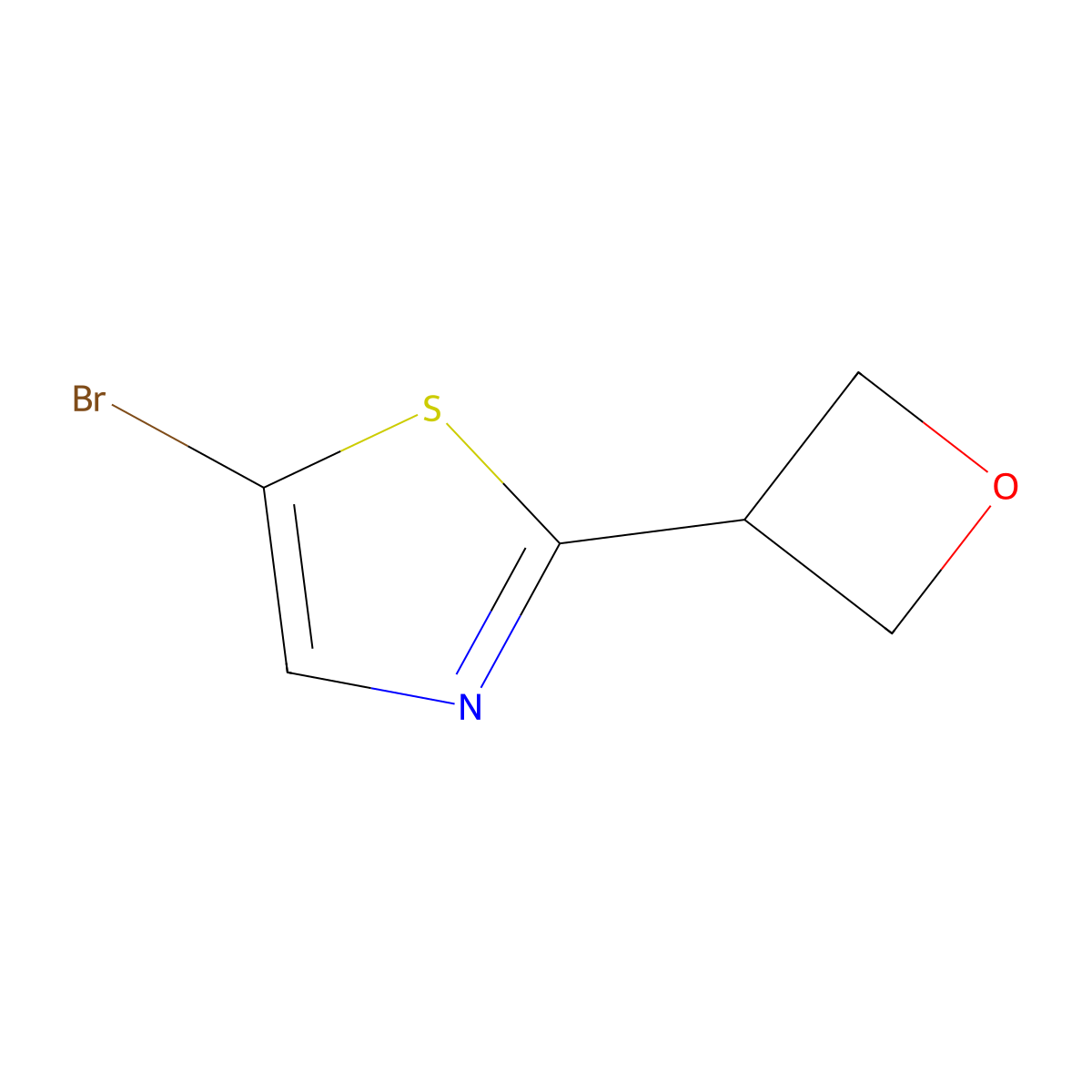 5-Bromo-2-(oxetan-3-yl)thiazole molecular structure, CAS 2222938-03-4