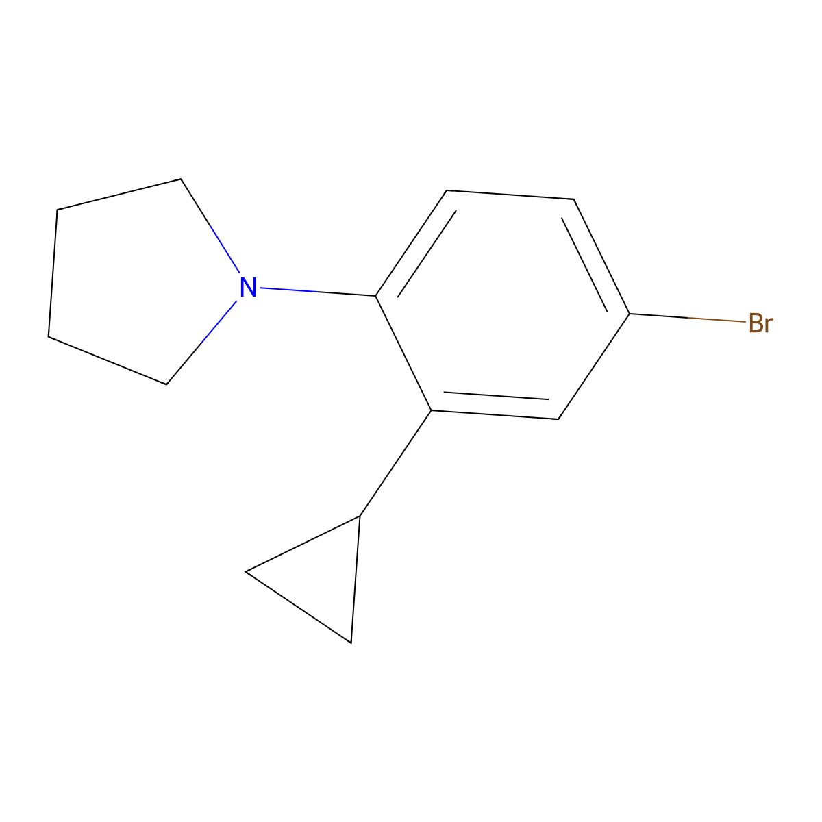 1-(4-Bromo-2-cyclopropylphenyl)pyrrolidine molecular structure, CAS 2222938-04-5