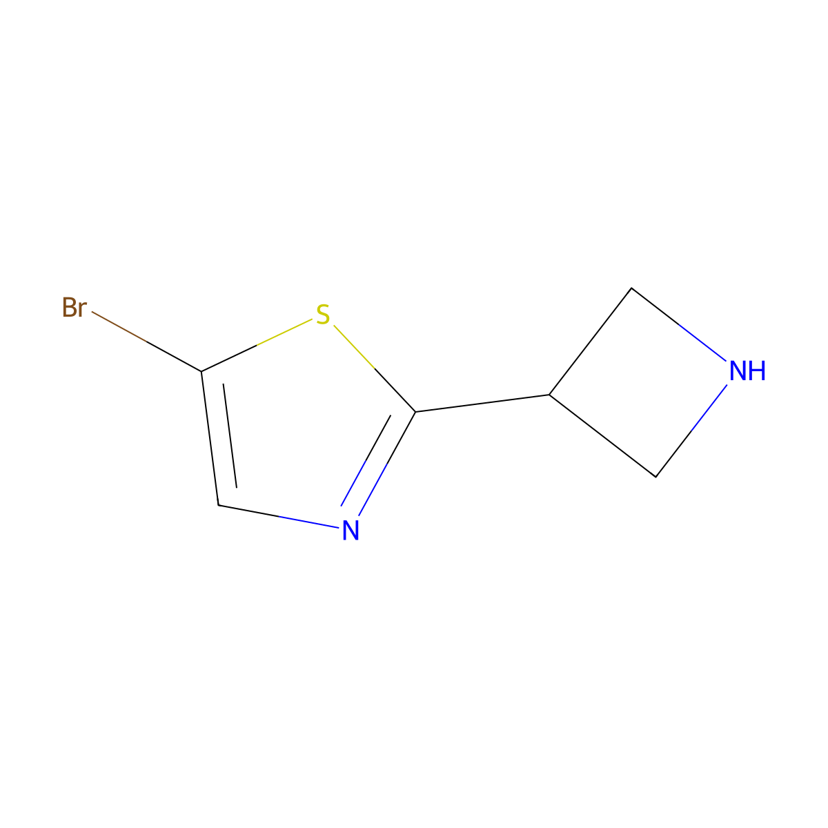 2-(Azetidin-3-yl)-5-bromo-1,3-thiazole molecular structure, CAS 2222938-05-6