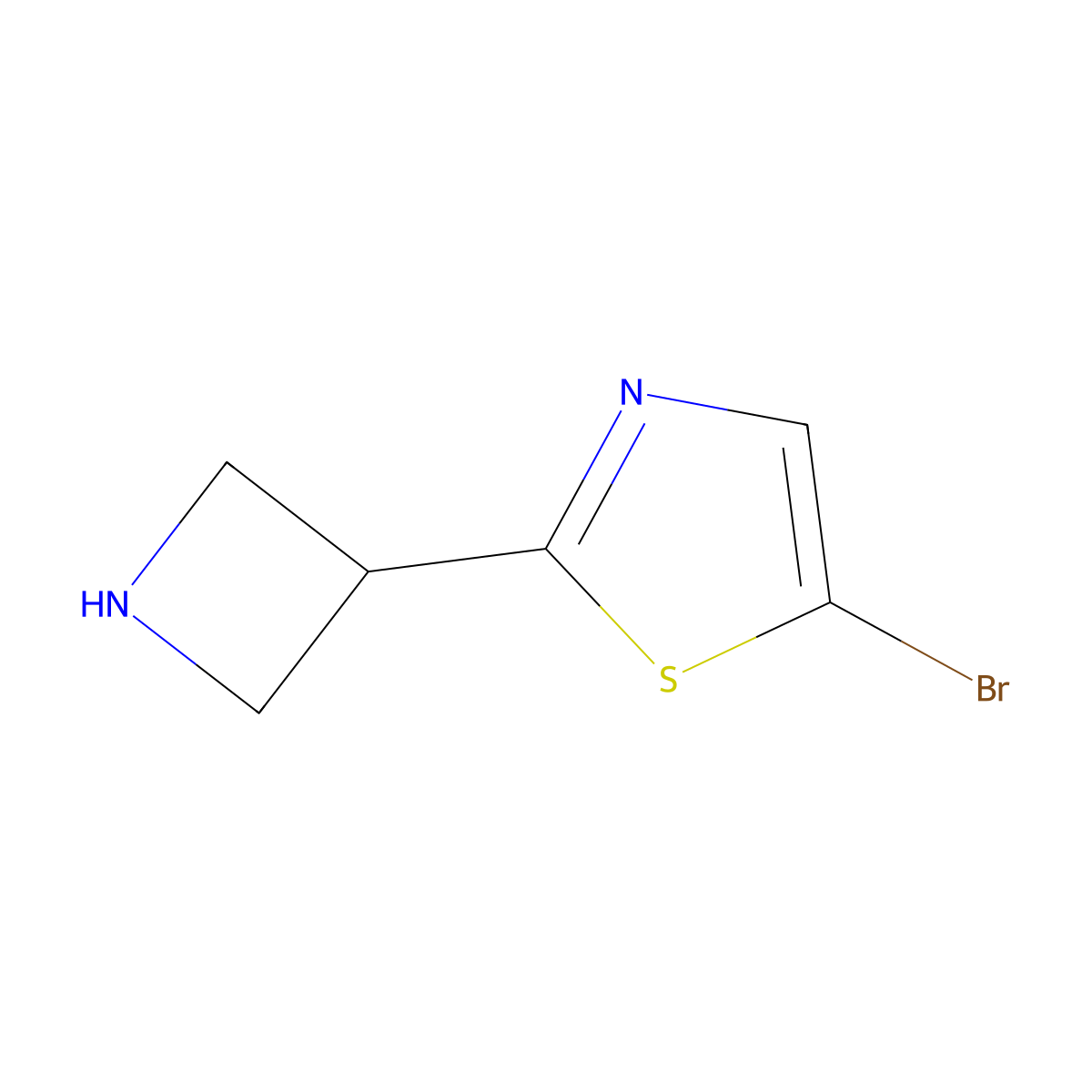 2-(Azetidin-3-yl)-5-bromo-1,3-thiazole molecular structure, CAS 2222938-05-6