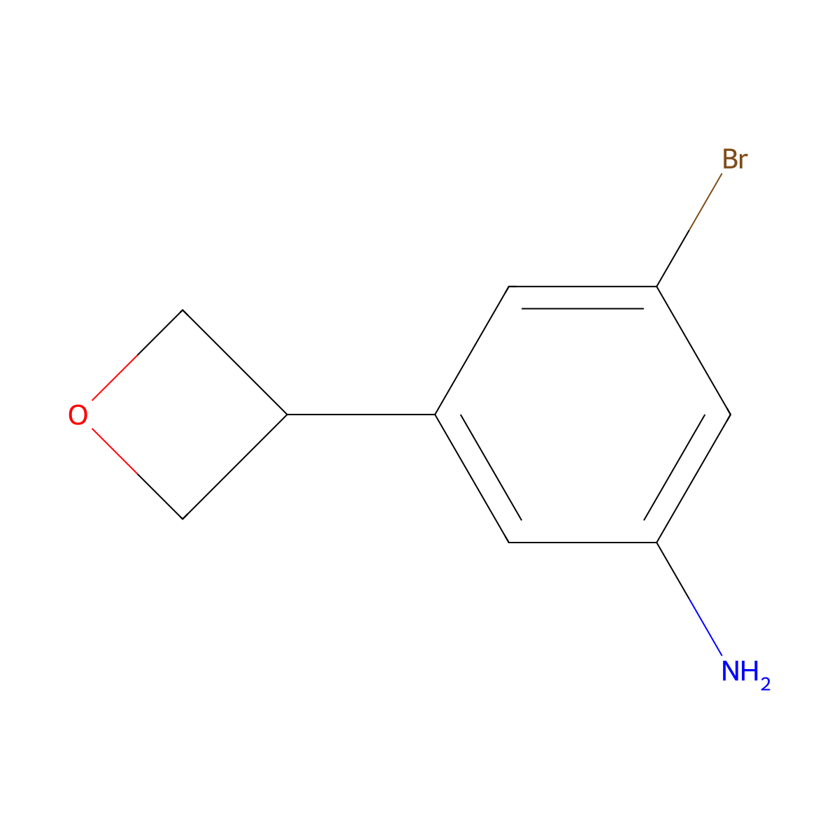 3-Bromo-5-(oxetan-3-yl)aniline molecular structure, CAS 2222938-06-7