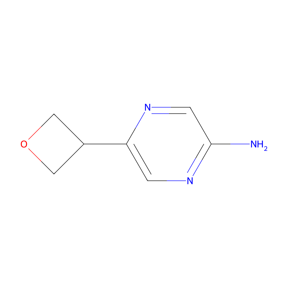 5-(Oxetan-3-yl)pyrazin-2-amine molecular structure, CAS 2222938-07-8