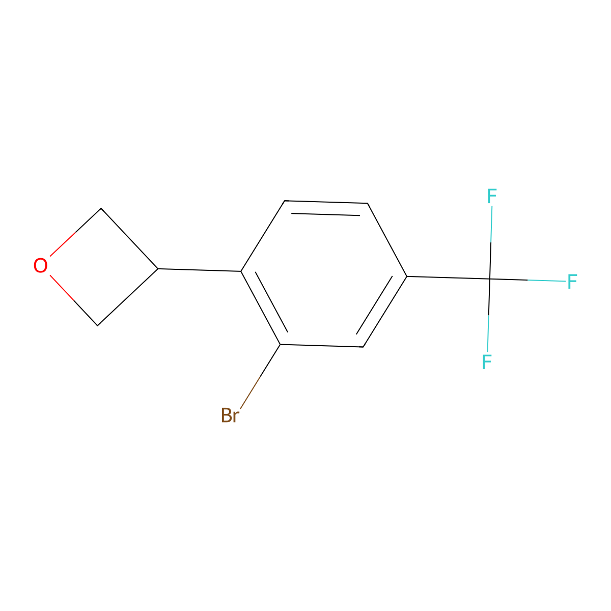 3-(2-Bromo-4-(trifluoromethyl)phenyl)oxetane molecular structure, CAS 2222938-09-0