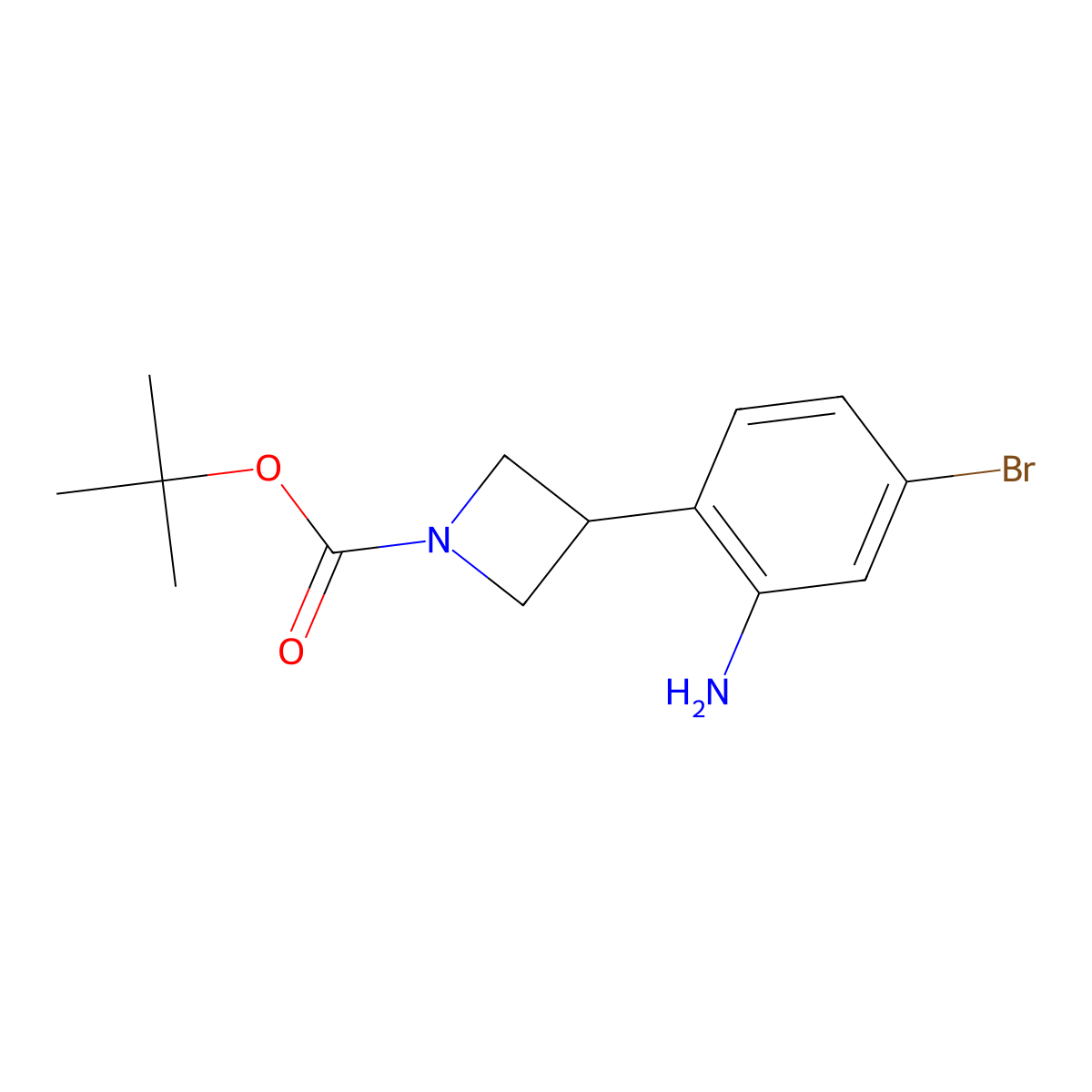 Tert-butyl 3-(2-amino-4-bromophenyl)azetidine-1-carboxylate molecular structure, CAS 2222938-10-3