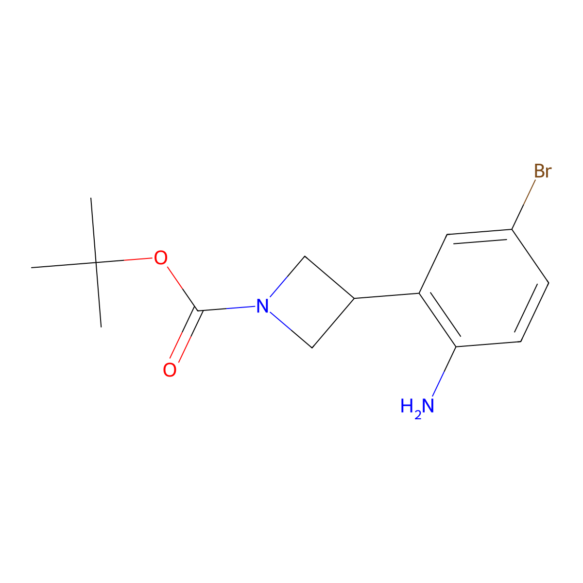 Tert-butyl 3-(2-amino-5-bromophenyl)azetidine-1-carboxylate molecular structure, CAS 2222938-13-6