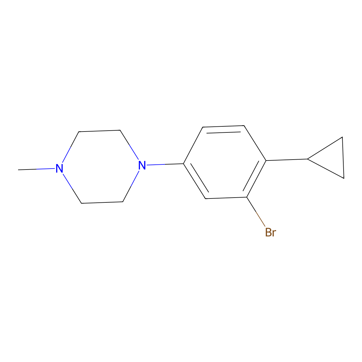 1-(3-Bromo-4-cyclopropylphenyl)-4-methylpiperazine molecular structure, CAS 2222938-17-0
