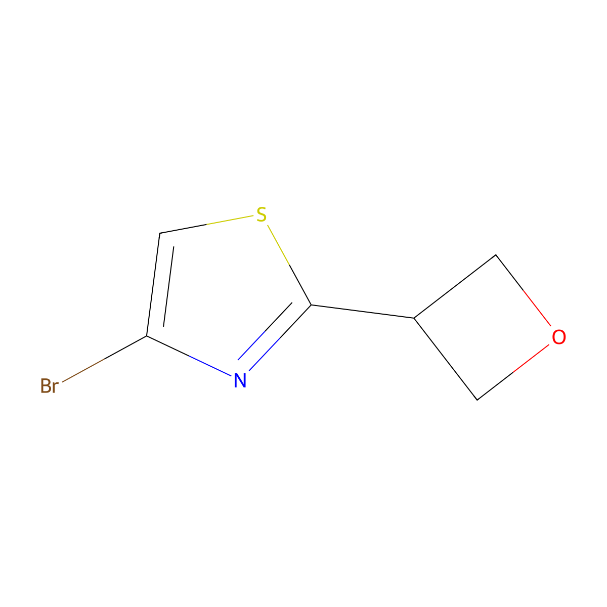 4-Bromo-2-(oxetan-3-yl)thiazole molecular structure, CAS 2222938-19-2