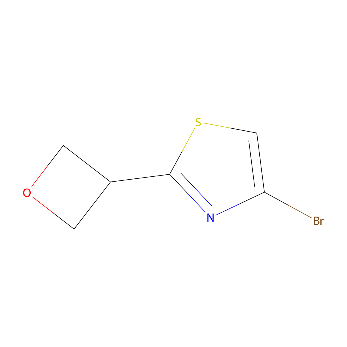 4-Bromo-2-(oxetan-3-yl)thiazole molecular structure, CAS 2222938-19-2