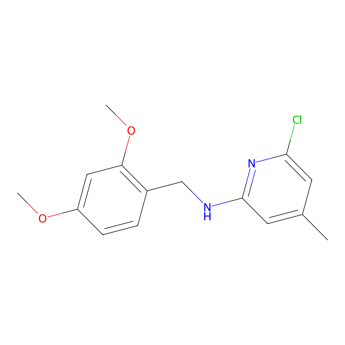 6-chloro-N-(2,4-dimethoxybenzyl)-4-methylpyridin-2-amine molecular structure, CAS 2222950-17-4