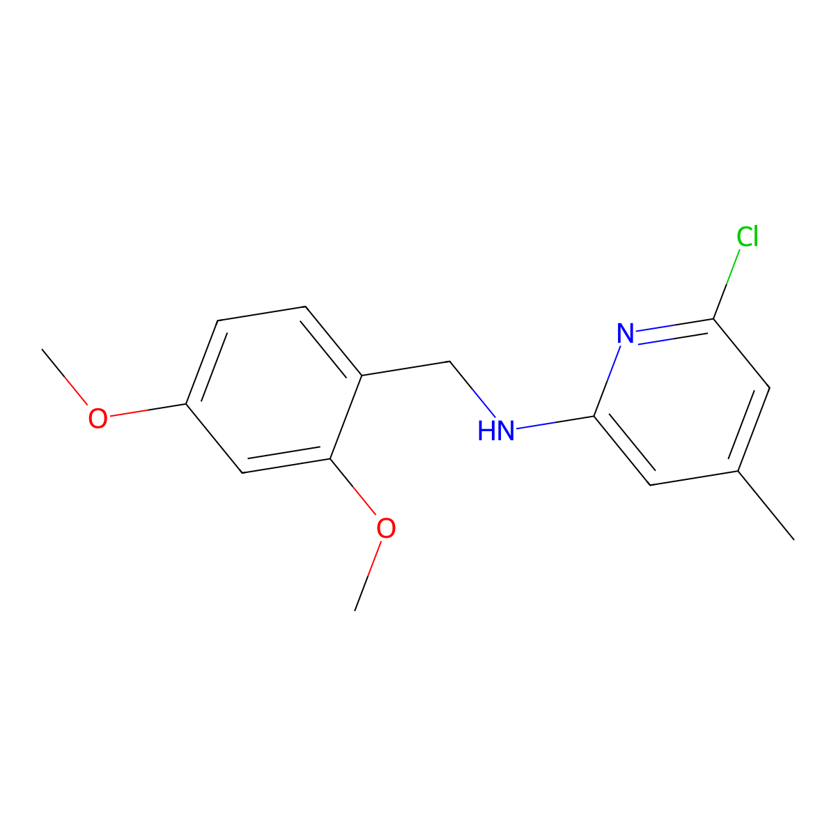 6-chloro-N-(2,4-dimethoxybenzyl)-4-methylpyridin-2-amine molecular structure, CAS 2222950-17-4