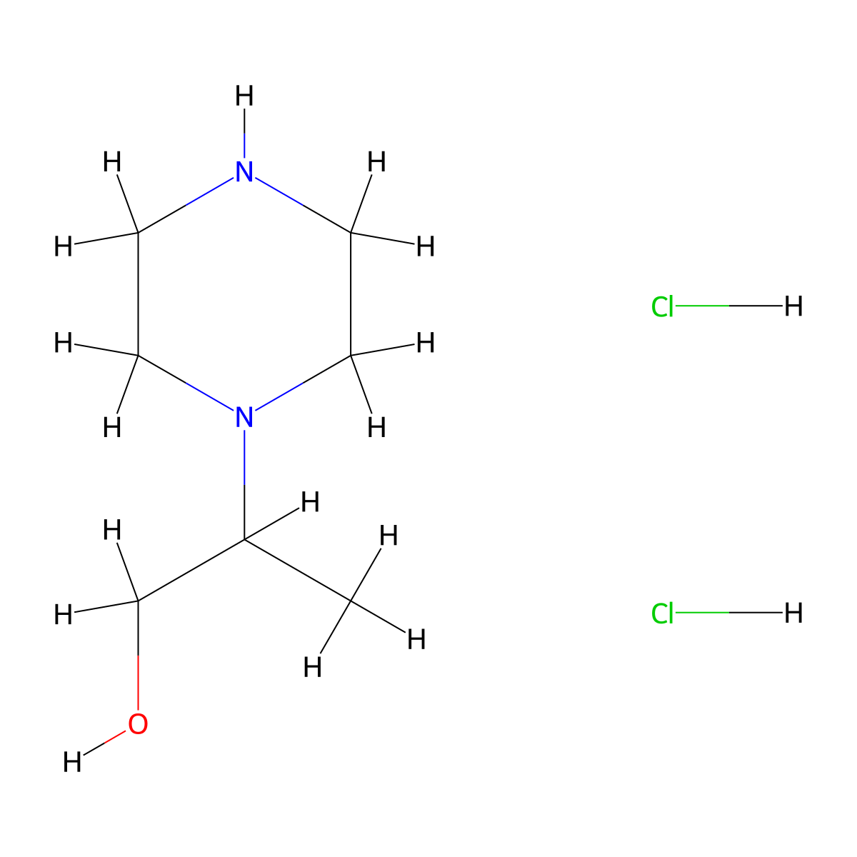2-(Piperazin-1-yl)propan-1-ol dihydrochloride molecular structure, CAS 222297-35-0