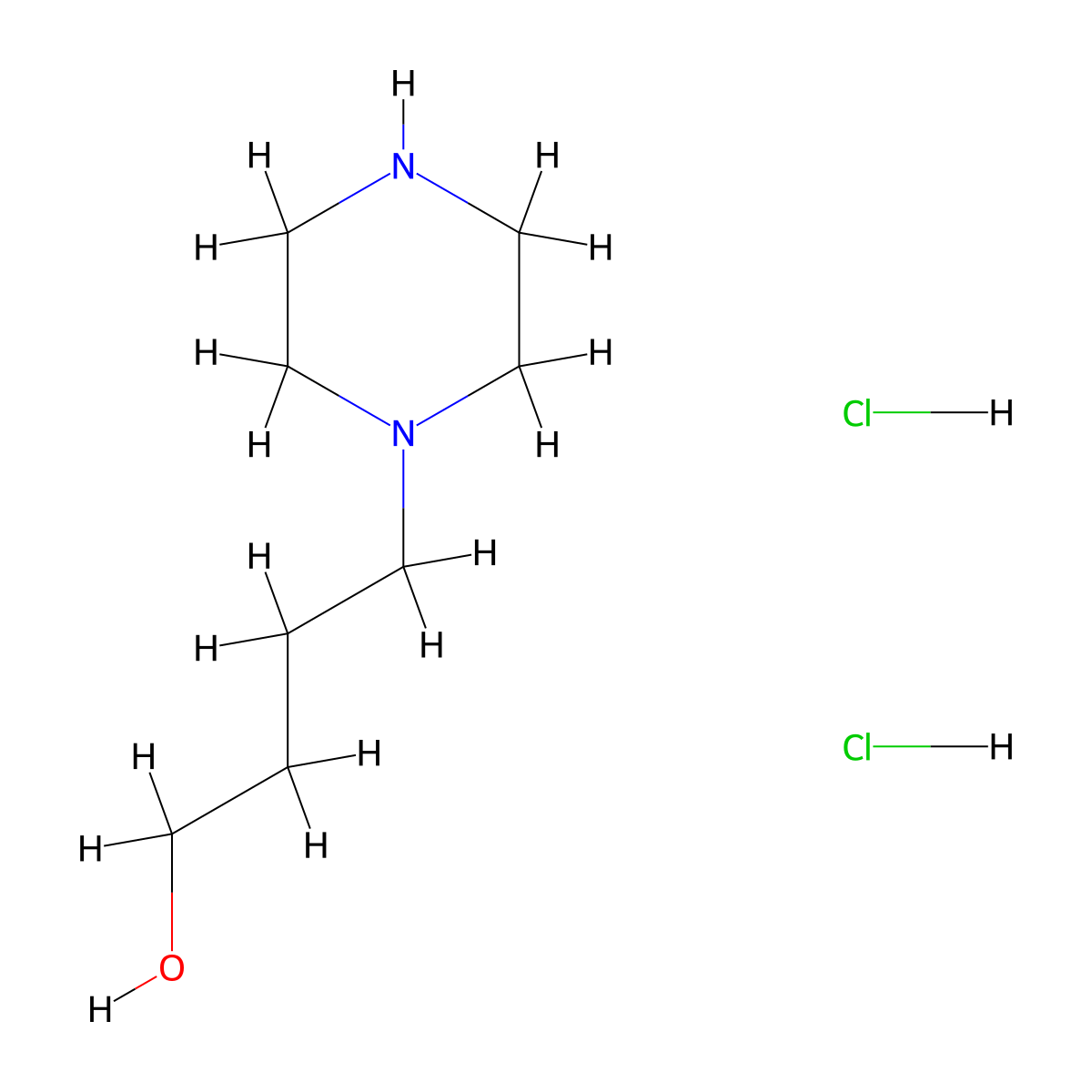 4-(Piperazin-1-yl)butan-1-ol dihydrochloride molecular structure, CAS 222297-44-1
